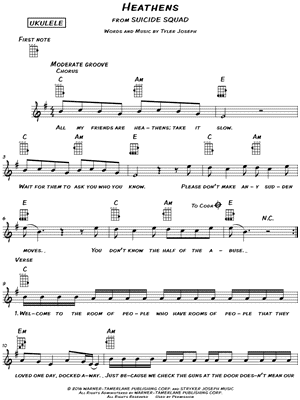 Heathens by Twenty One Pilots - Sheet Music