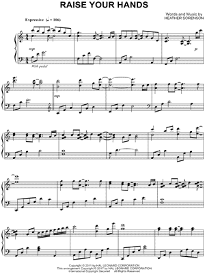 Raise Your Hands by Heather Sorenson - Sheet Music