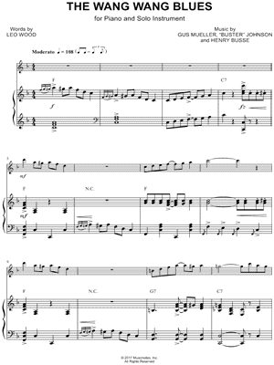 The Wang Wang Blues - Piano Accompaniment