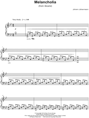 Melancholia by Johann Johannsson - Sheet Music