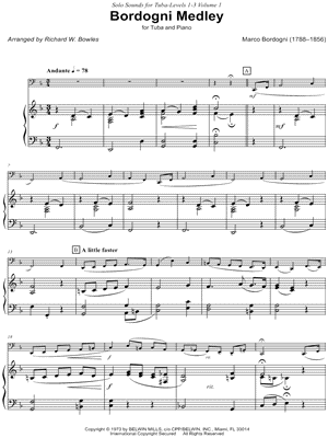 Bordogni Medley by Marco Bordogni - Sheet Music