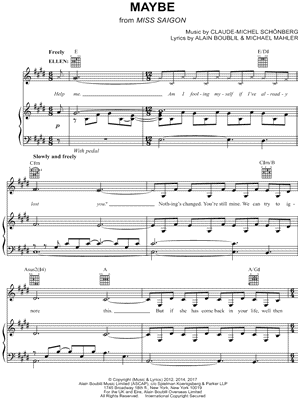 Maybe from Miss Saigon - Sheet Music