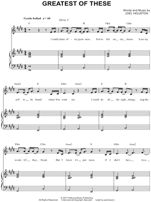 Greatest Of These by Hillsong United - Sheet Music