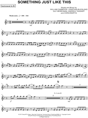 Something Just Like This - Bb Instrument