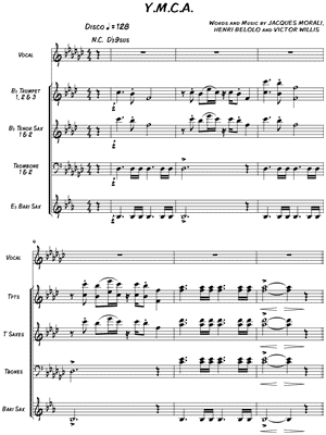 Y.M.C.A. - Horn Section Score by Village People - Sheet Music
