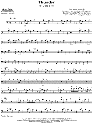 Thunder by GnuS Cello - Sheet Music