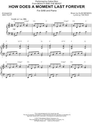 How Does a Moment Last Forever by Celine Dion - Sheet Music