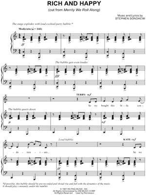 Rich and Happy by Stephen Sondheim - Sheet Music