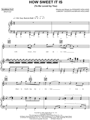 How Sweet It Is (To Be Loved by You) by Marvin Gaye - Sheet Music