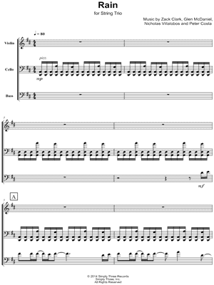 Rain by Simply Three - Sheet Music