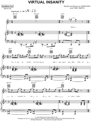 Virtual Insanity by Jamiroquai - Sheet Music