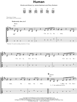 Human by Rag'n'Bone Man - Sheet Music