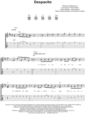 Despacito by Luis Fonsi & Daddy Yankee feat. Justin Bieber - Sheet Music