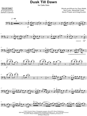 Dusk Till Dawn by GnuS Cello - Sheet Music