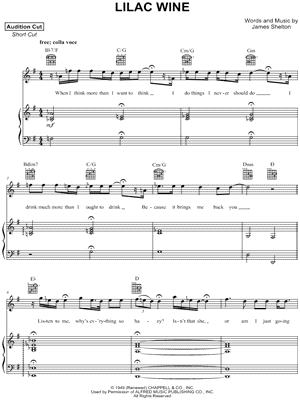 Lilac Wine by Jeff Buckley - Sheet Music