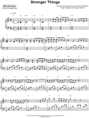 Stranger Things by Niko Kotoulas - Sheet Music