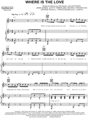 Where Is the Love by The Black Eyed Peas - Sheet Music