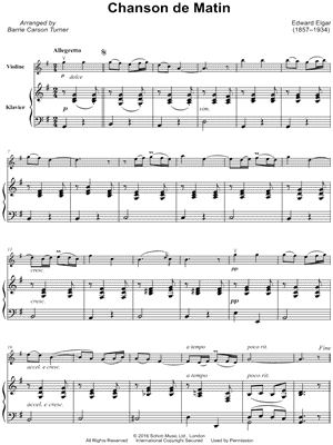 Chanson de Matin by Edward Elgar - Sheet Music