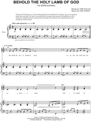 Behold The Holy Lamb Of God