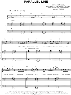 Parallel Line by Keith Urban - Sheet Music