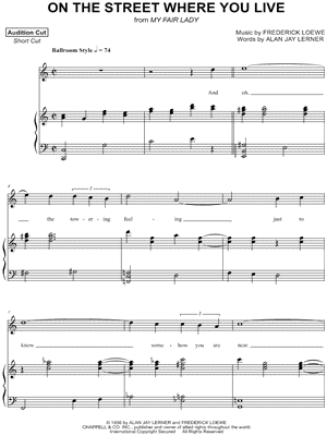 On the Street Where You Live from My Fair Lady - Sheet Music