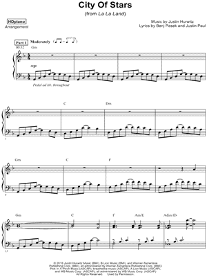 City of Stars by HDpiano - Sheet Music