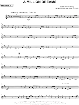 A Million Dreams - F Instrument