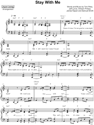 Stay With Me by Joyce Leong - Sheet Music