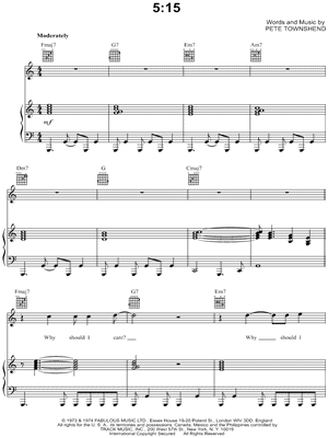 5:15 by The Who - Sheet Music
