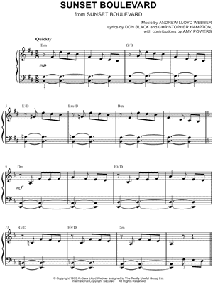 Sunset Boulevard from Sunset Boulevard (Musical) - Sheet Music