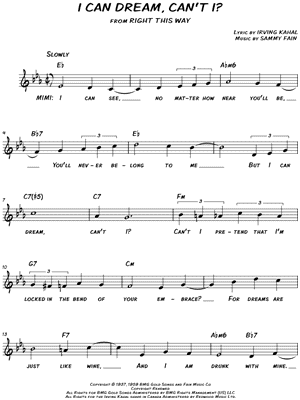 I Can Dream, Can't I? by The Andrews Sisters - Sheet Music