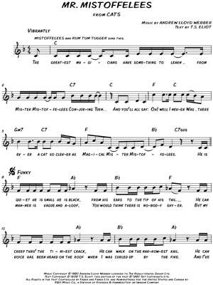 Mr. Mistoffelees from Cats - Sheet Music