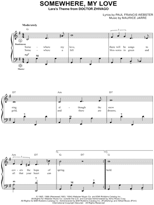 Somewhere, My Love (Lara's Theme from Doctor Zhivago) from Doctor Zhivago - Sheet Music