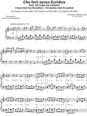 Che Farò Senza Euridice? from Orpheus and Eurydice - Sheet Music
