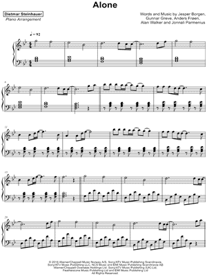 Alone by Dietmar Steinhauer - Sheet Music