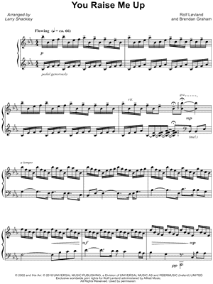You Raise Me Up by Larry Shackley - Sheet Music