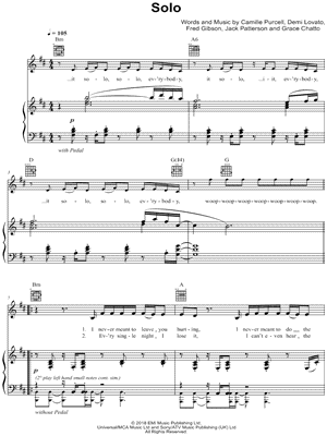 Solo by Clean Bandit feat. Demi Lovato - Sheet Music
