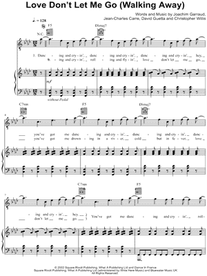 Love Don't Let Me Go (Walking Away) by David Guetta feat. Chris Willis - Sheet Music
