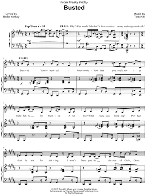 Busted from Freaky Friday [Musical] - Sheet Music