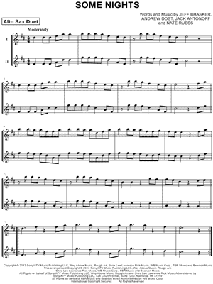 Some Nights - Alto Saxophone Duet