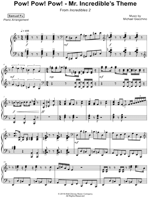 Pow! Pow! Pow! - Mr. Incredible's Theme by Samuel Fu - Sheet Music