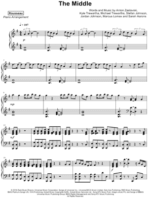 The Middle by Rousseau - Sheet Music