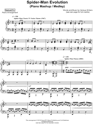 Spider-Man Evolution by Samuel Fu - Sheet Music