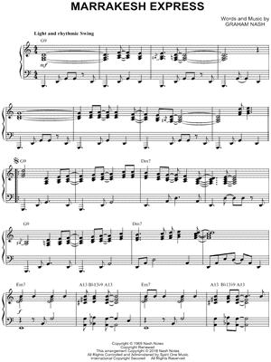 Marrakesh Express by Crosby Stills & Nash - Sheet Music