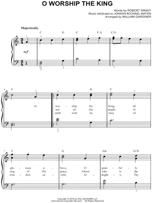 O Worship the King by Johann Michael Haydn - Sheet Music