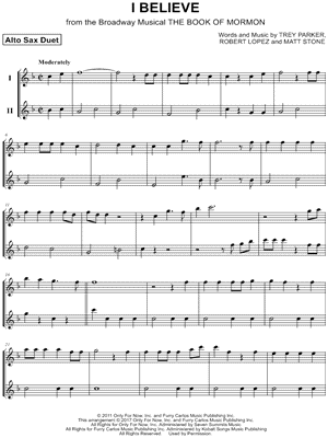 I Believe from The Book of Mormon - Sheet Music