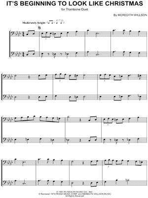 It's Beginning to Look a Lot Like Christmas - Trombone Duet