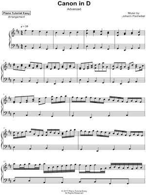 Canon in D [Advanced] by Piano Tutorial Easy - Sheet Music