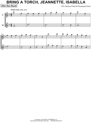 Bring a Torch, Jeannette, Isabella - Alto Saxophone Duet