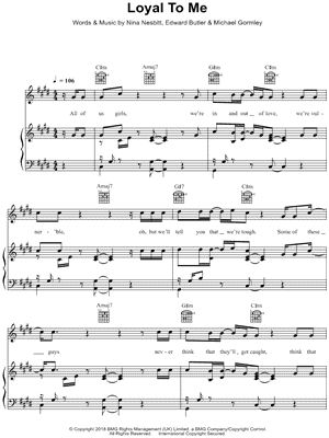 Loyal To Me by Nina Nesbitt - Sheet Music